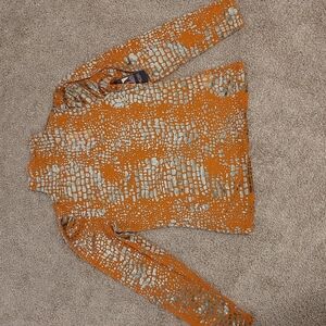 Rachel Roy Orange Patterned Shirt
